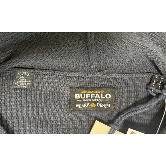 Buffalo David Bitton Wasolop Midnight Blue Full Zip Men's Hoodie Sweater XL NWT - Picture 5 of 10